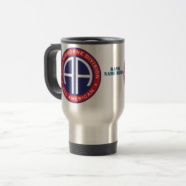 82nd Airborne Division All American Casual Patch Travel Mug (Front Left)