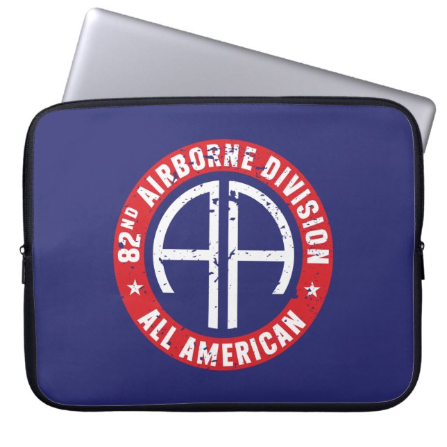 82nd Airborne Division "All American" Grunge Laptop Sleeve (Front)