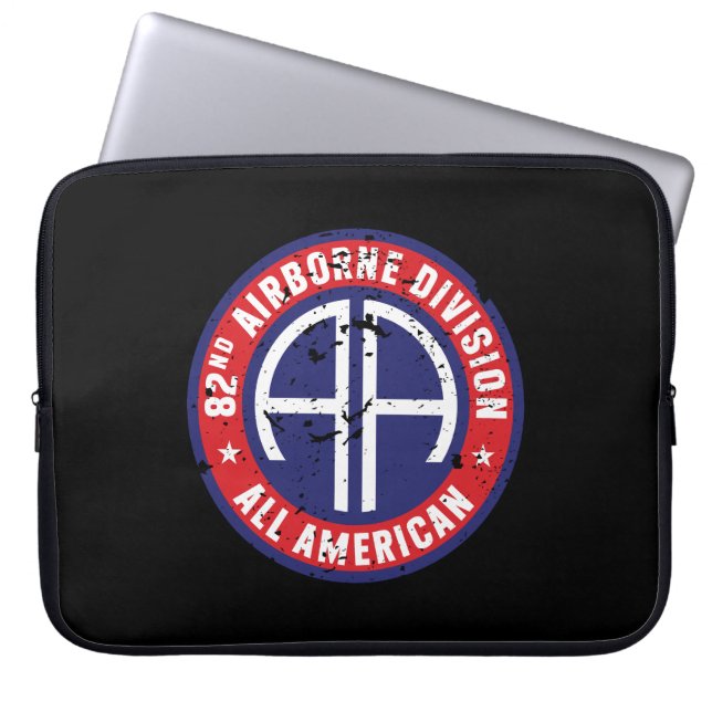 82nd Airborne Division "All American" Grunge Laptop Sleeve (Front)