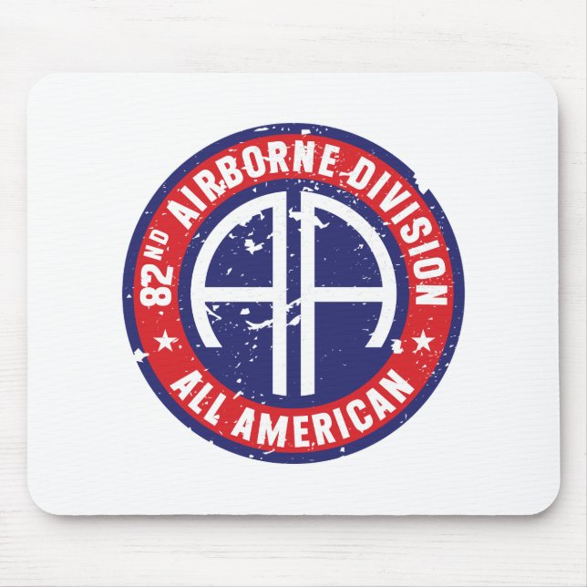 82nd Airborne Division "All American" Grunge Mouse Mat (Front)