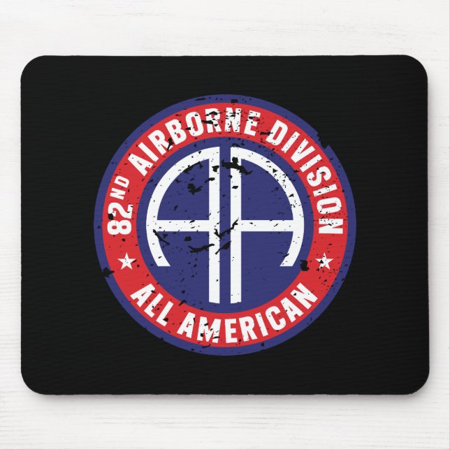82nd Airborne Division "All American" Grunge Mouse Mat (Front)