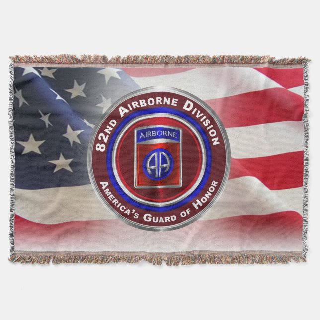 82nd Airborne Division America’s Guard of Honour Throw Blanket (Front)