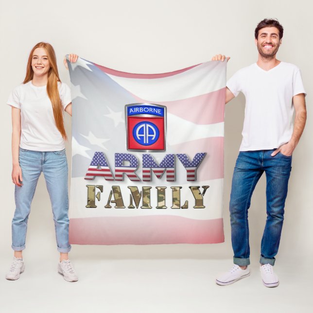 82nd Airborne Division Army Family Fleece Blanket (In Situ)
