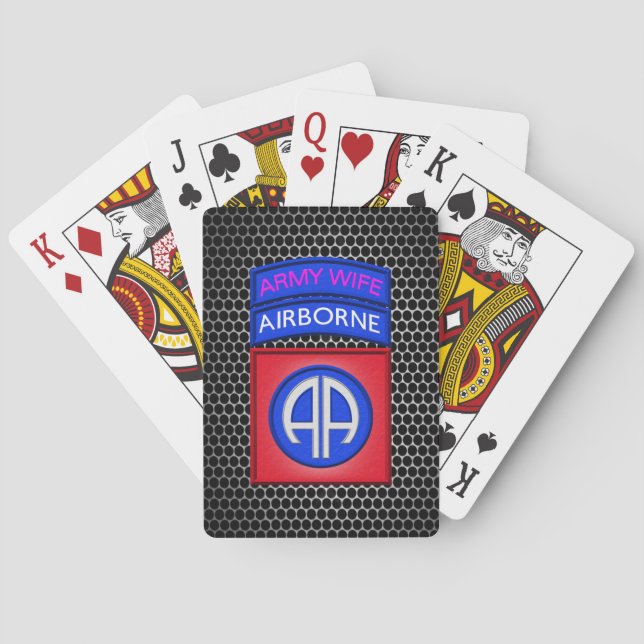 82nd Airborne Division Army Wife  Playing Cards (Back)