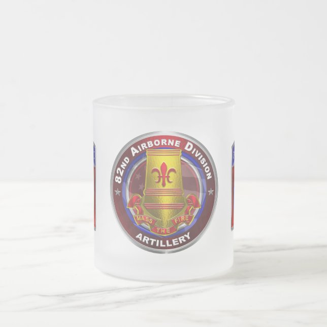 82nd Airborne Division Artillery   Frosted Glass Coffee Mug (Center)