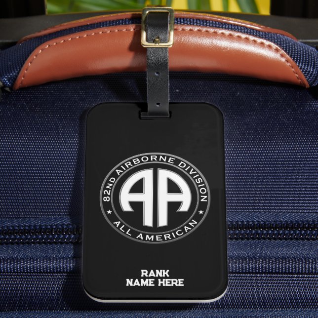82nd Airborne Division Casual Patch Luggage Tag (Front Insitu 2)