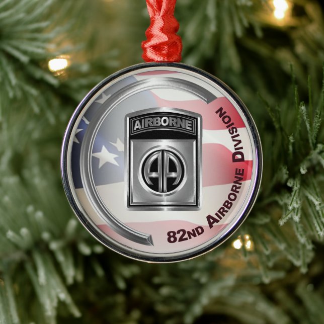 82nd Airborne Division Customised Christmas Metal Tree Decoration (Tree)