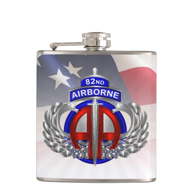 82nd Airborne Division Dagger Design Hip Flask (Front)