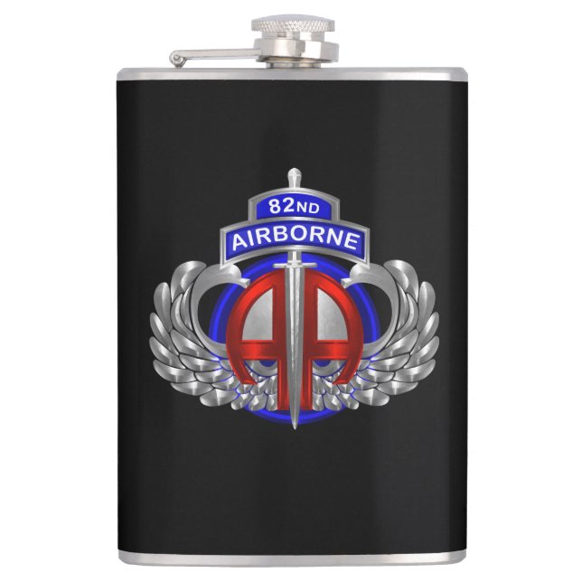82nd Airborne Division Dagger Design Hip Flask (Front)