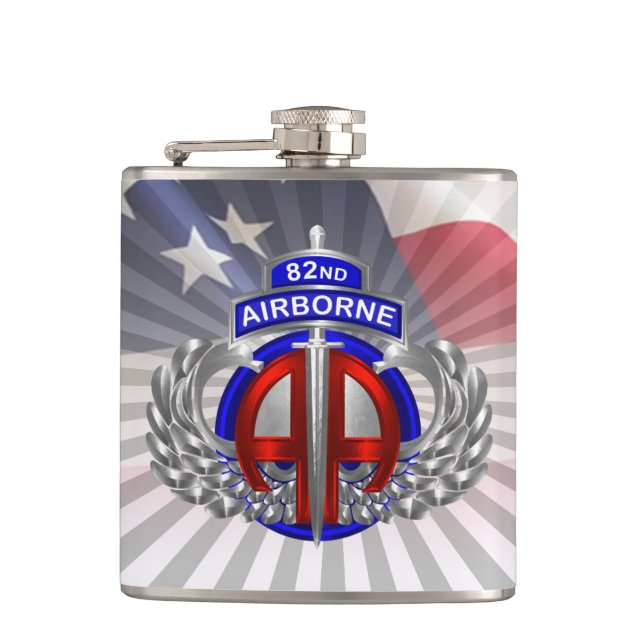 82nd Airborne Division Dagger Design Hip Flask (Front)