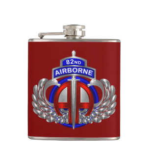 82nd Airborne Division Dagger Div Colours Hip Flask
