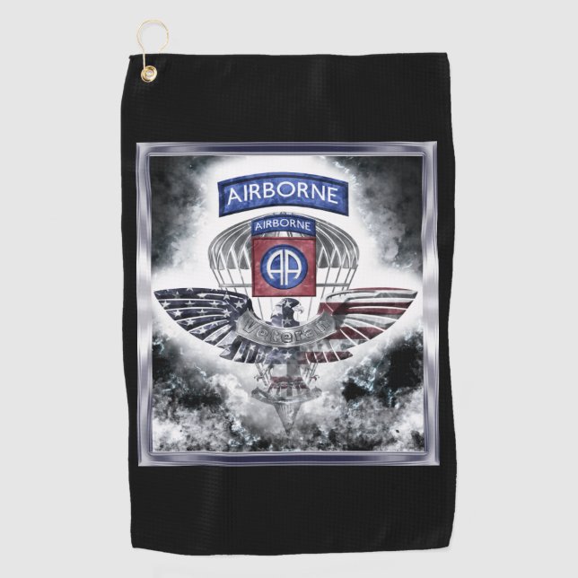 82nd Airborne Division Explosive Design Golf Towel (Front)