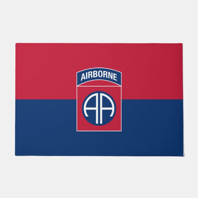 82nd Airborne Division Flag Military Veteran Doormat (Front)