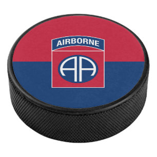 82nd Airborne Division Flag Military Veteran Hockey Puck