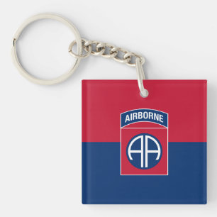 82nd Airborne Division Flag Military Veteran Key Ring
