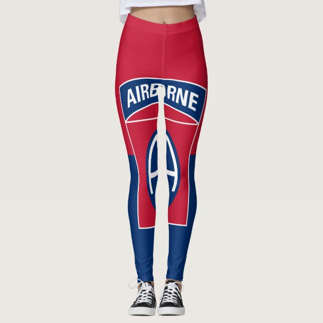 82nd Airborne Division Flag Military Veteran Leggings (Front)