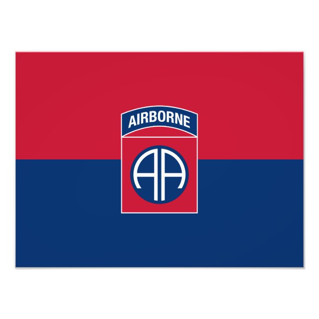 82nd Airborne Division Flag Military Veteran Photo Print (Front)