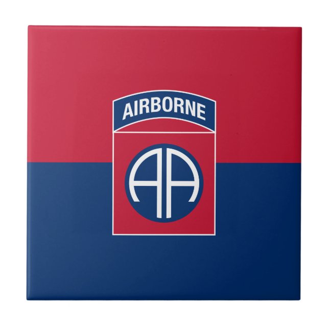 82nd Airborne Division Flag Military Veteran Tile (Front)