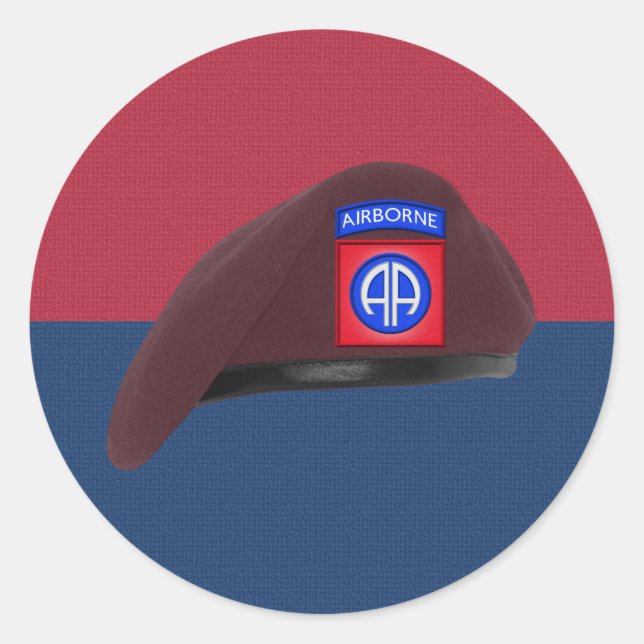 82nd Airborne Division Iconic Beret Classic Round Sticker (Front)