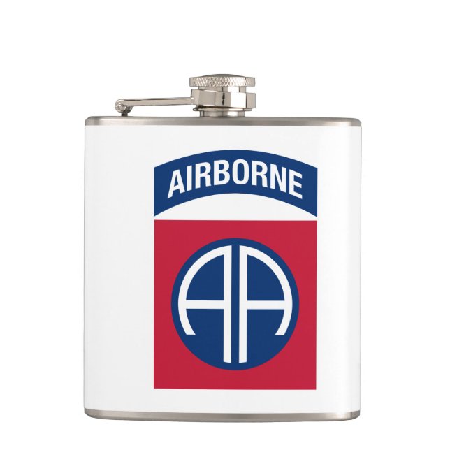 82nd Airborne Division Insignia Military Veteran Hip Flask (Front)