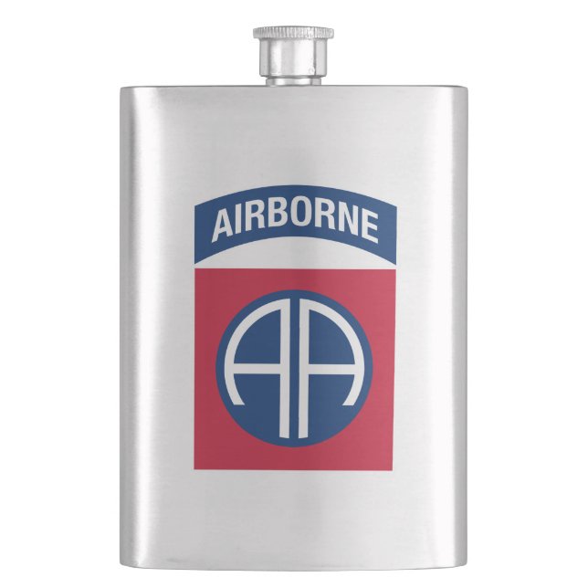 82nd Airborne Division Insignia Military Veteran Hip Flask (Front)