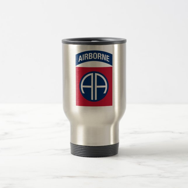 82nd Airborne Division Insignia Military Veteran Travel Mug (Center)
