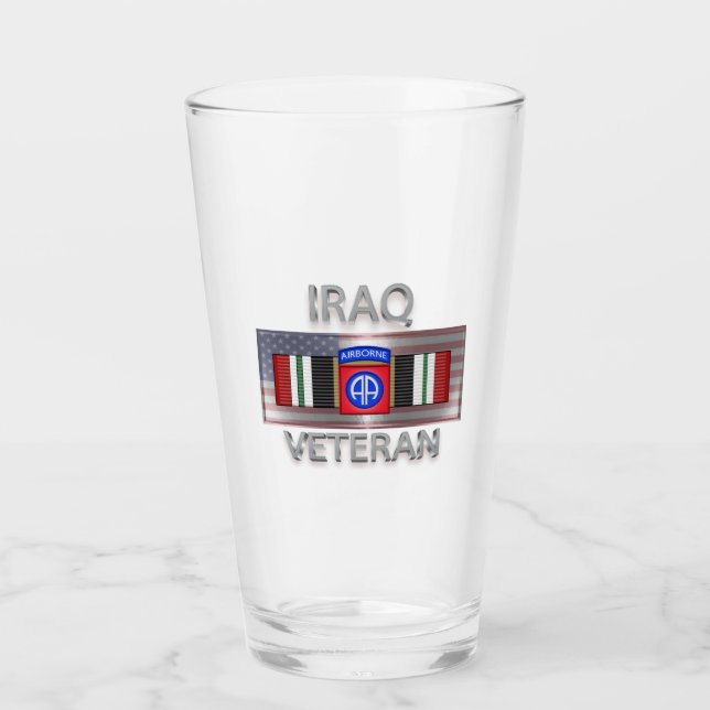 82nd Airborne Division Iraq Veteran Glass (Front)