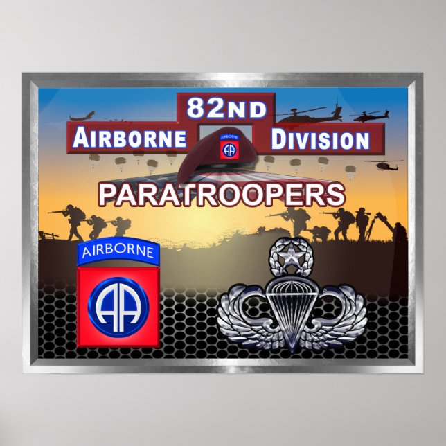 82nd Airborne Division Jumpmaster Paratrooper Poster (Front)