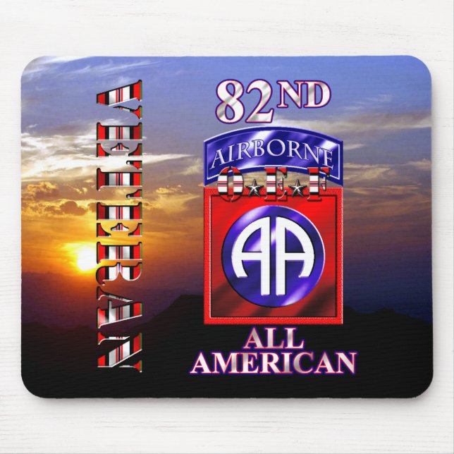 82nd Airborne Division OEF Veteran Mouse Mat (Front)