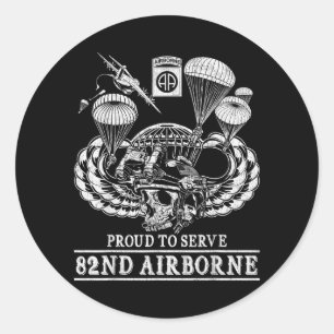 82nd Airborne Division Paratrooper Fort Bragg Jump Classic Round Sticker
