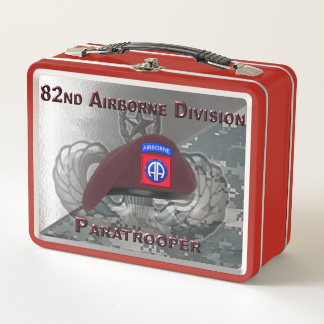 82nd Airborne Division Paratrooper  Metal Lunch Box (Front)