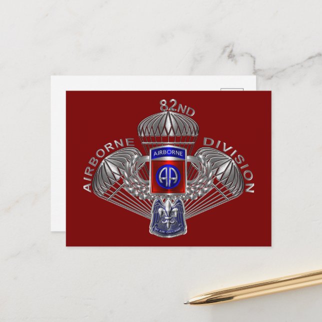 82nd Airborne Division  Postcard (Front/Back In Situ)