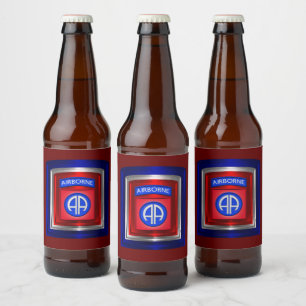 82nd Airborne Division Proud Veteran Beer Bottle Label