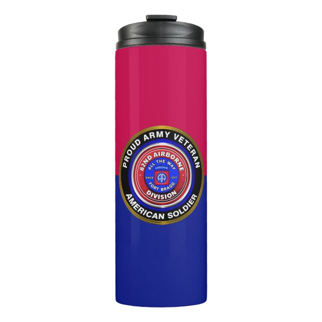 82nd Airborne Division Proud Veteran Thermal Tumbler (Front)