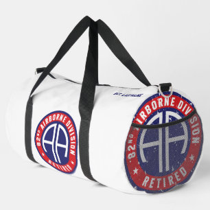 82nd Airborne Division "Retired" Custom White Duffle Bag