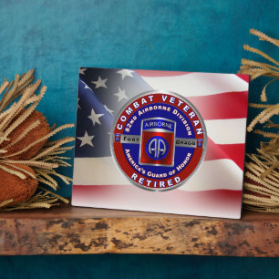 82nd Airborne Division Retired Veteran Plaque