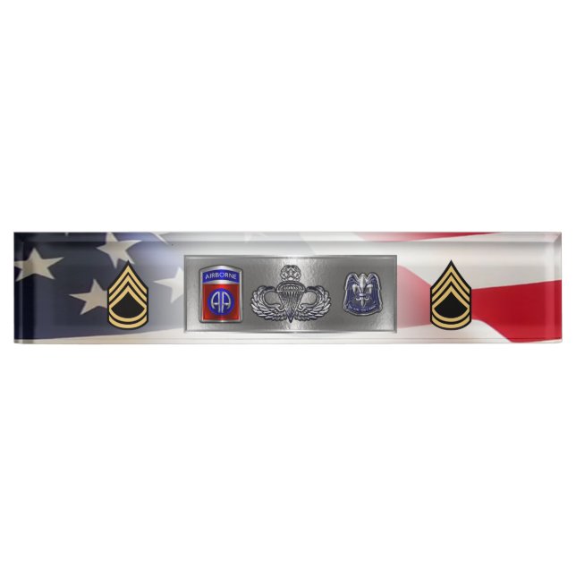 82nd Airborne Division Sergeant First Class SFC Nameplate (Front)
