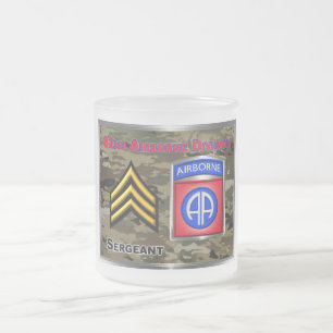 82nd Airborne Division Sergeant Frosted Glass Coffee Mug