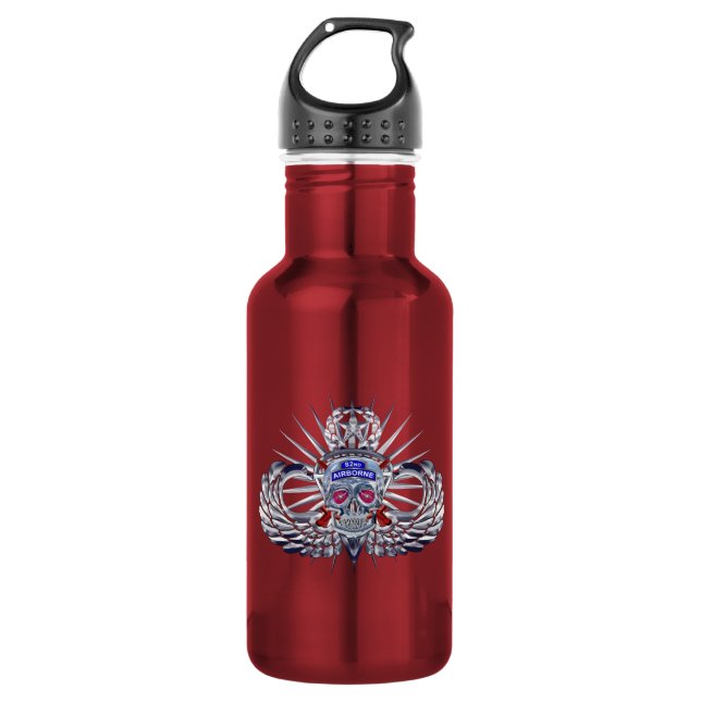 82nd Airborne Division “Silver Skull” Red Bottle (Front)