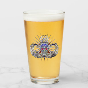 82nd Airborne Division “Spiked Skull” Jump Wings Glass