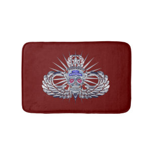 82nd Airborne Division “Spiked Skull” Maroon Bath Mat
