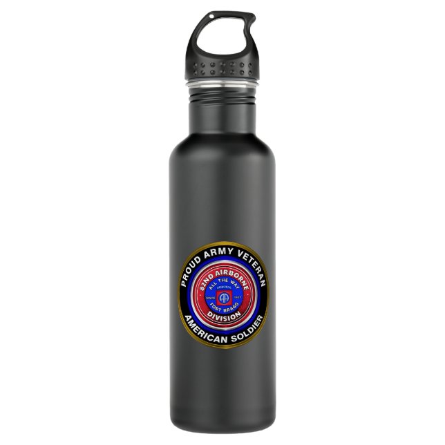 82nd Airborne Division Veteran 710 Ml Water Bottle (Front)