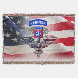 82nd Airborne Division Veteran Eagle Throw Blanket