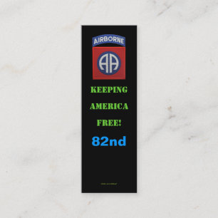 82nd airborne division veterans vets bookmarker mini business card