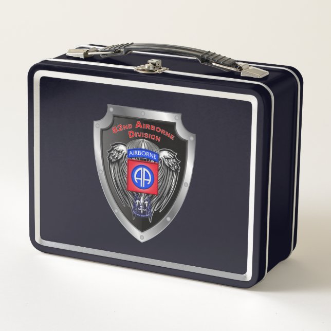 82nd Airborne Division Winged Shield Metal Lunch Box (Front)