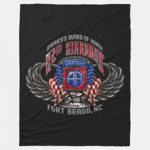 82nd Airborne Fort Bragg Black Fleece Blanket
