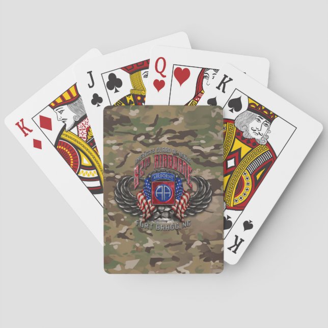 82nd Airborne Fort Bragg Camo Playing Cards (Back)