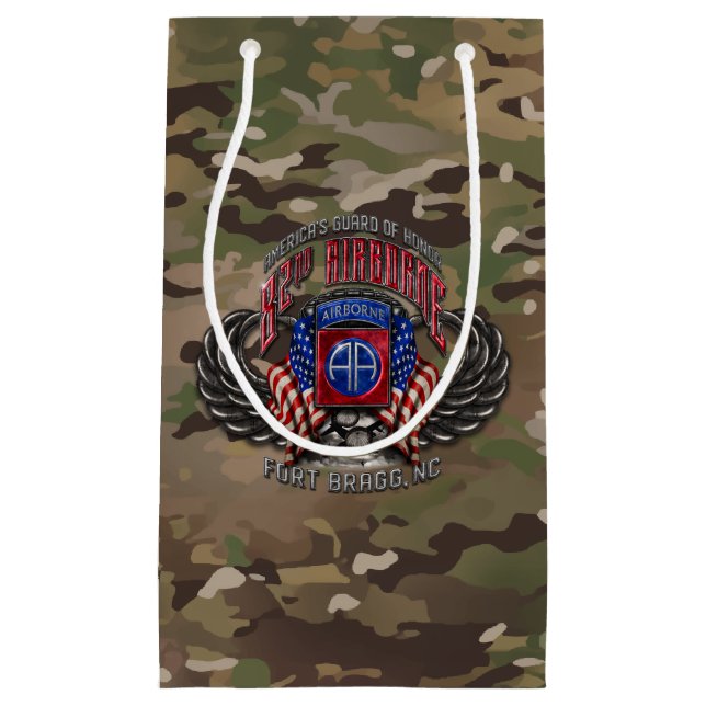 82nd Airborne Ft. Bragg Camo Small Gift Bag (Front)