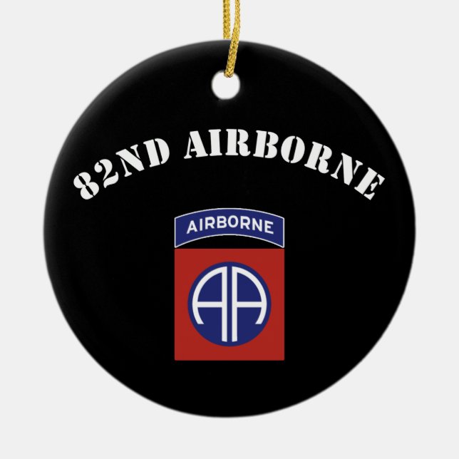 82nd Airborne Insignia Ceramic Tree Decoration (Front)