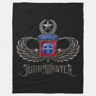 82nd Airborne Jumpmaster Black Fleece Blanket